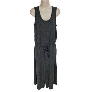 DAILY RITUAL Women Size S Loose Fit Gray Capri Romper Jumpsuit Wide Leg 91P